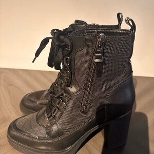 DKNY Black Lace-Up Boots. Excellent condition!